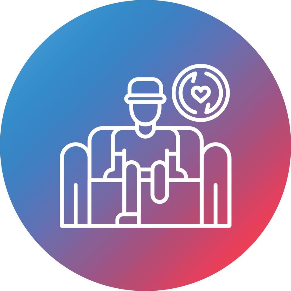 Rehabilitation Line Gradient Circle Background Icon vector