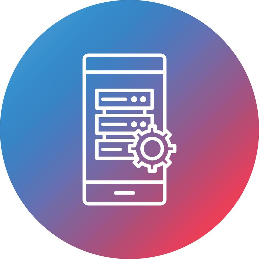 Smartphone Database Line Gradient Circle Background Icon vector