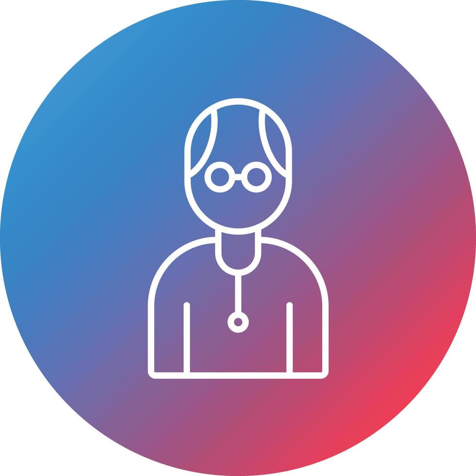 Senior Citizen Line Gradient Circle Background Icon vector