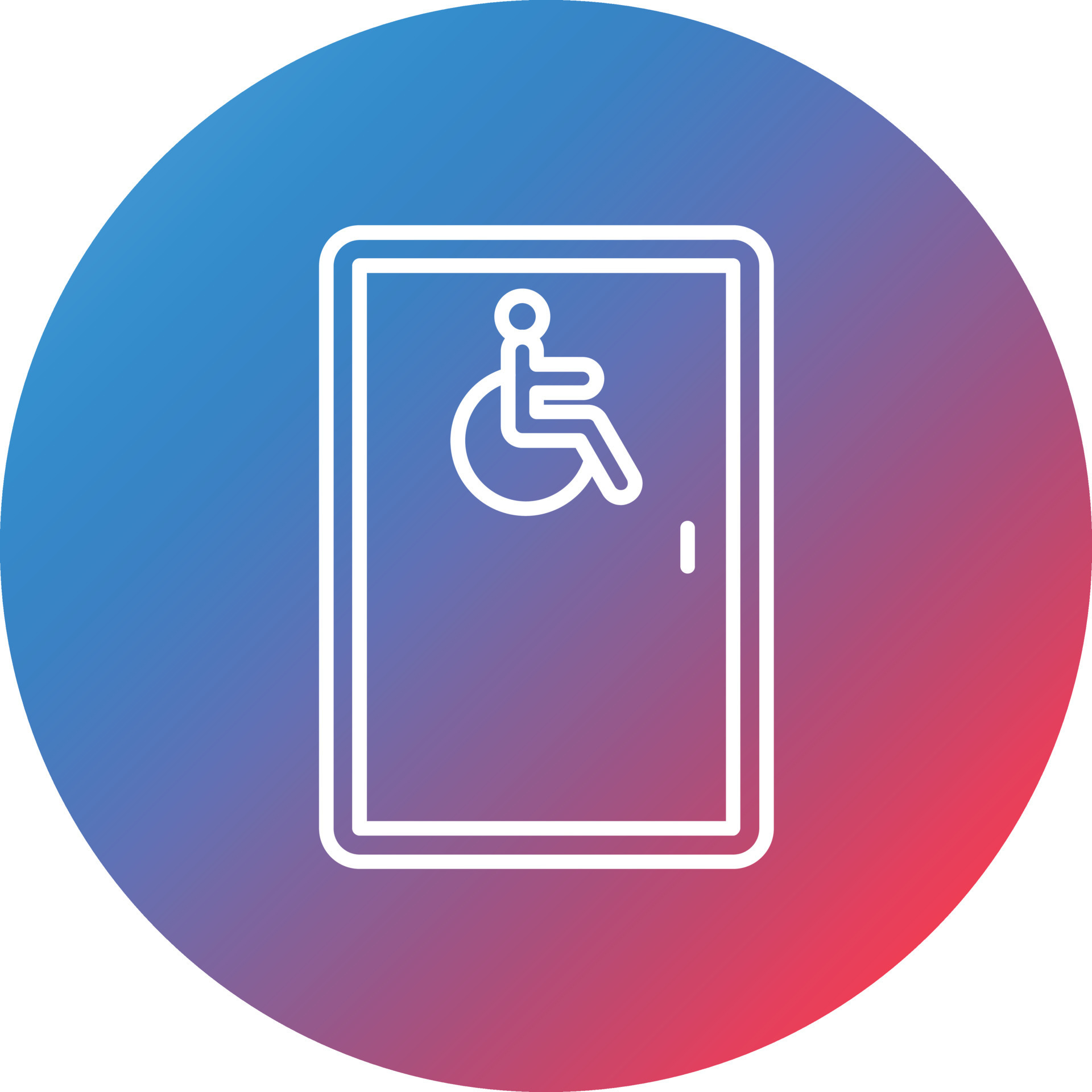 Wheelchair Accessible Line Gradient Circle Background Icon 16829089