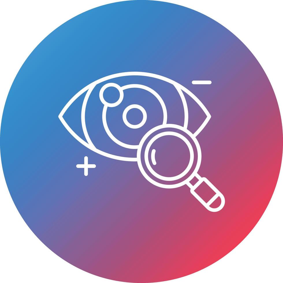 Eyesight Check Line Gradient Circle Background Icon vector