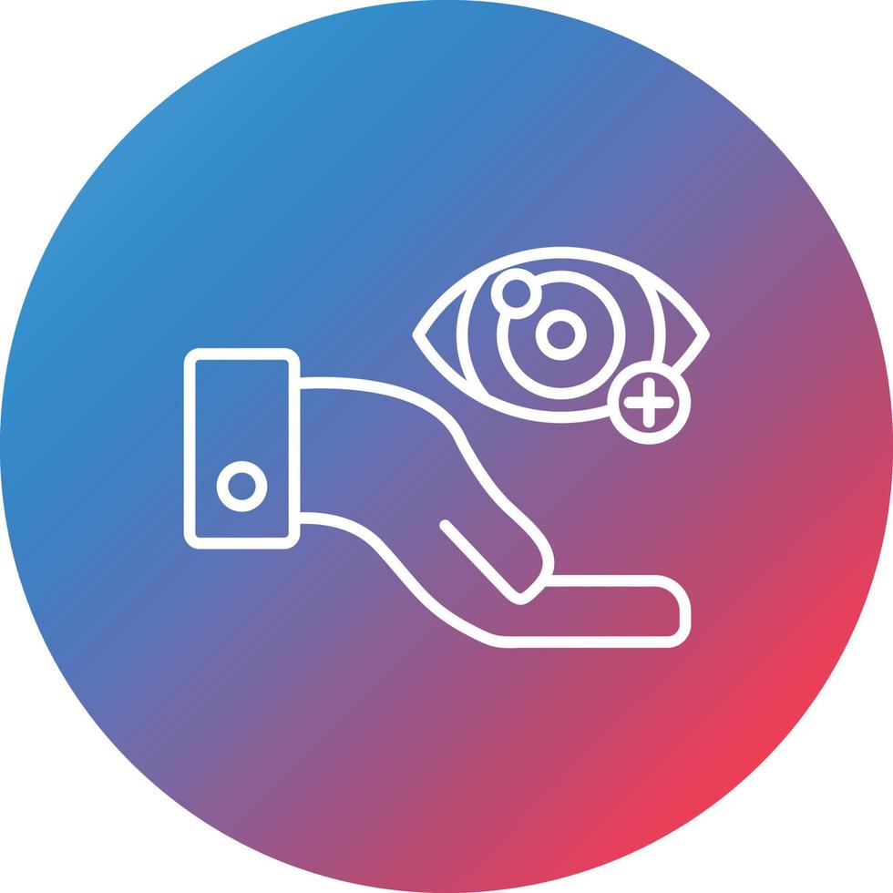 Primary Eye Care Line Gradient Circle Background Icon vector