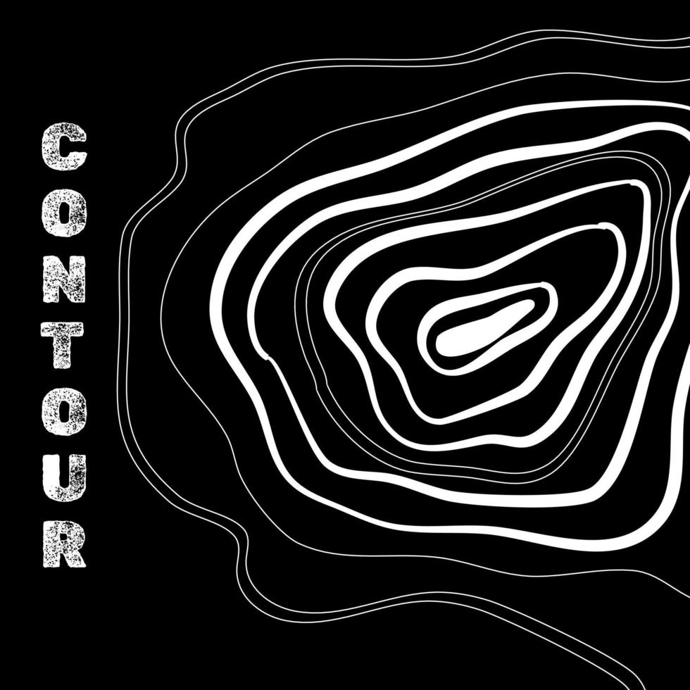 A contour from top black and white illustration is a drawing that shows the outline or silhouette of an object or scene from a top-down perspective vector