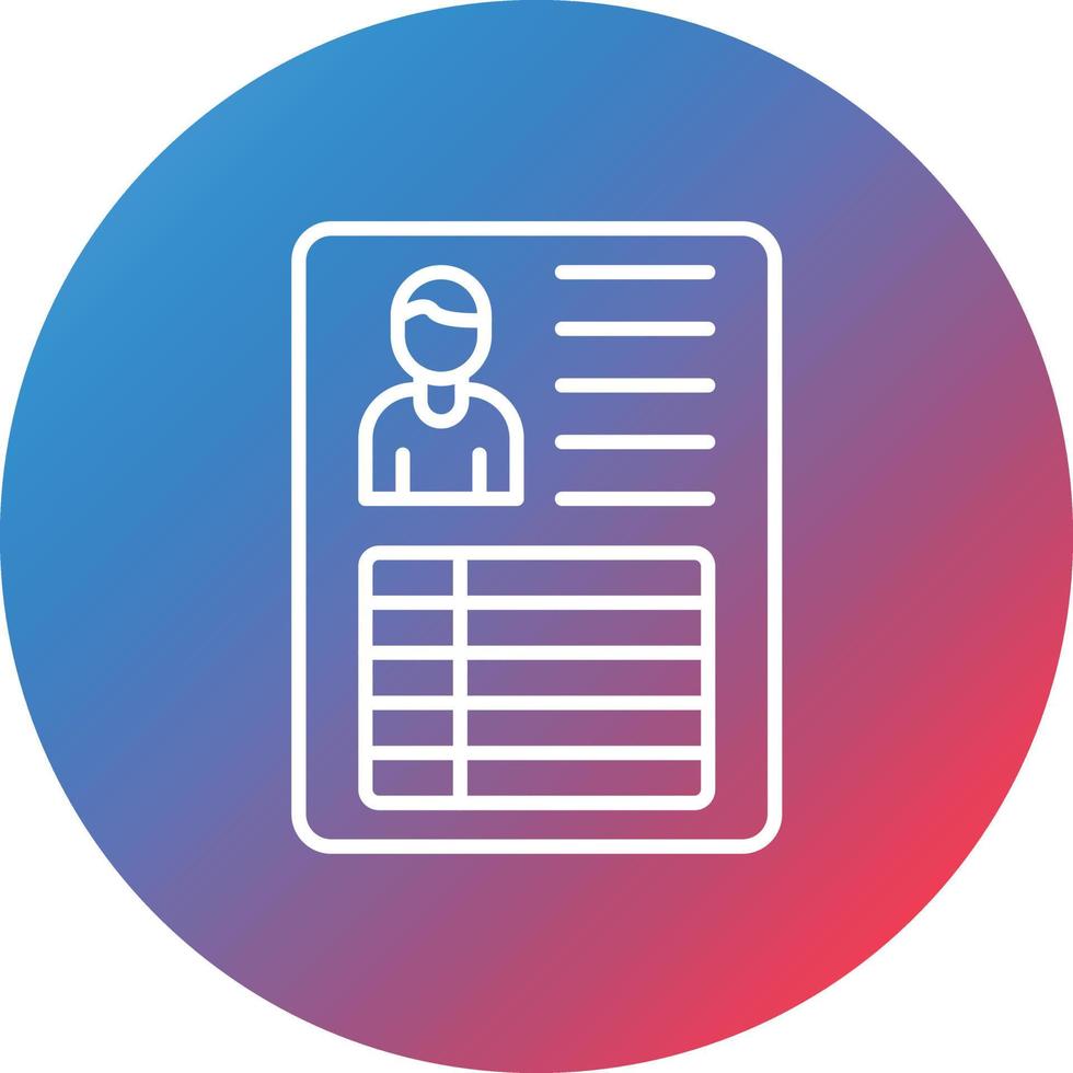 Head Sheet Line Gradient Circle Background Icon vector