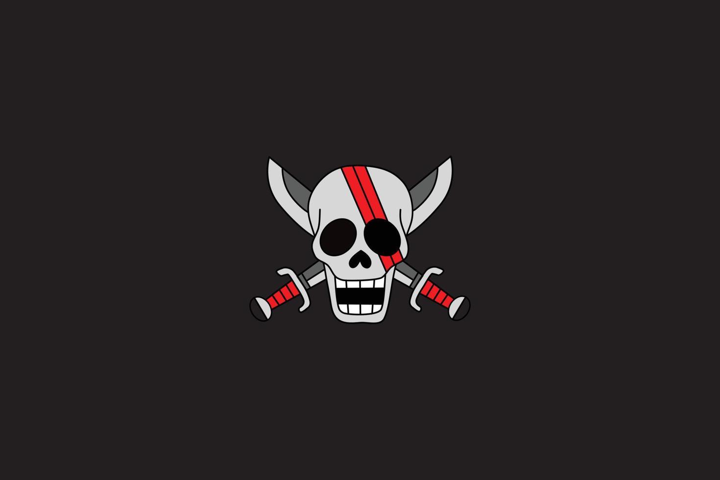 skull and cross blade as a pirate symbol in vector illustration design