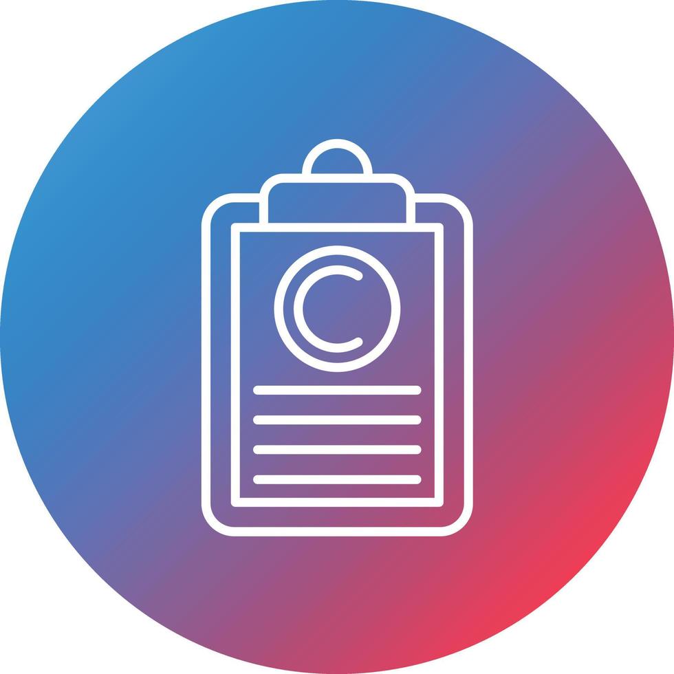 Copyright Line Gradient Circle Background Icon vector