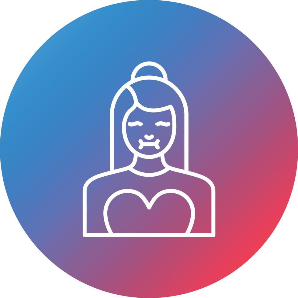 Plus Size Models Line Gradient Circle Background Icon vector