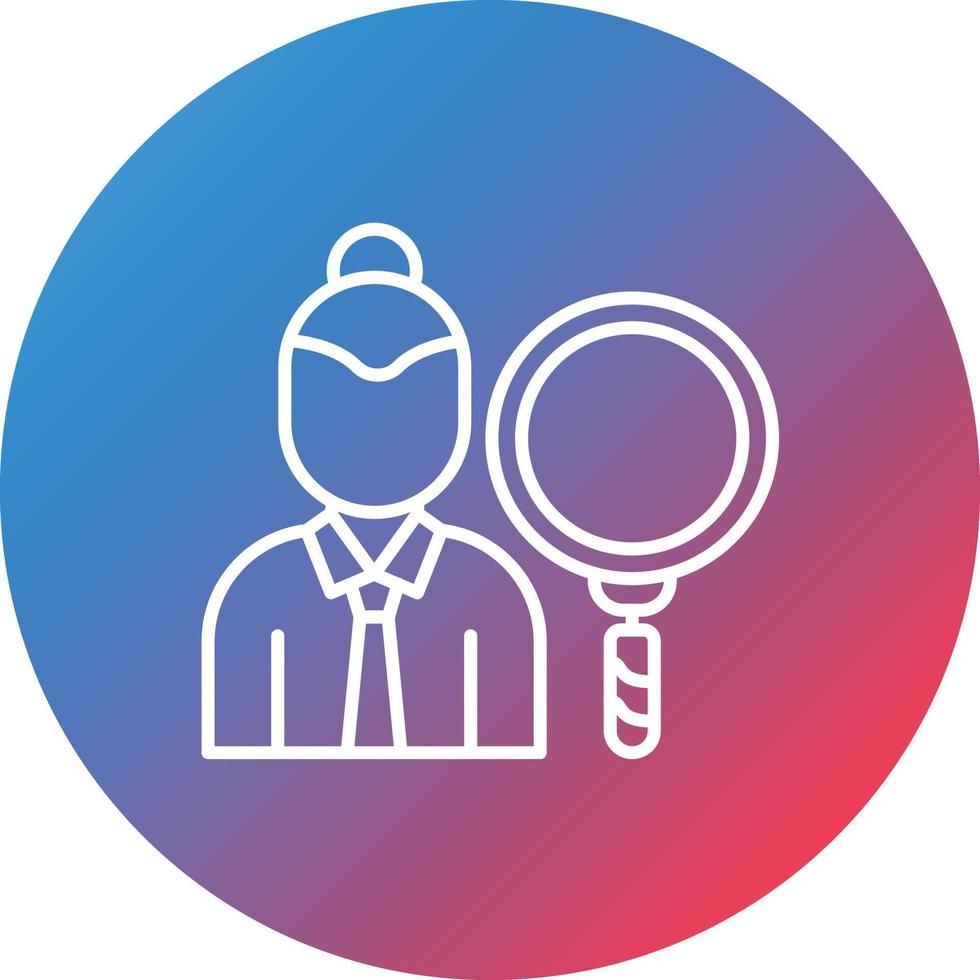 Talent Scout Female Line Gradient Circle Background Icon vector