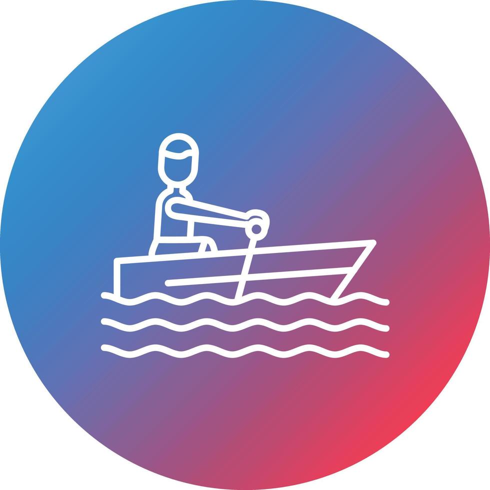Canoeing Line Gradient Circle Background Icon vector