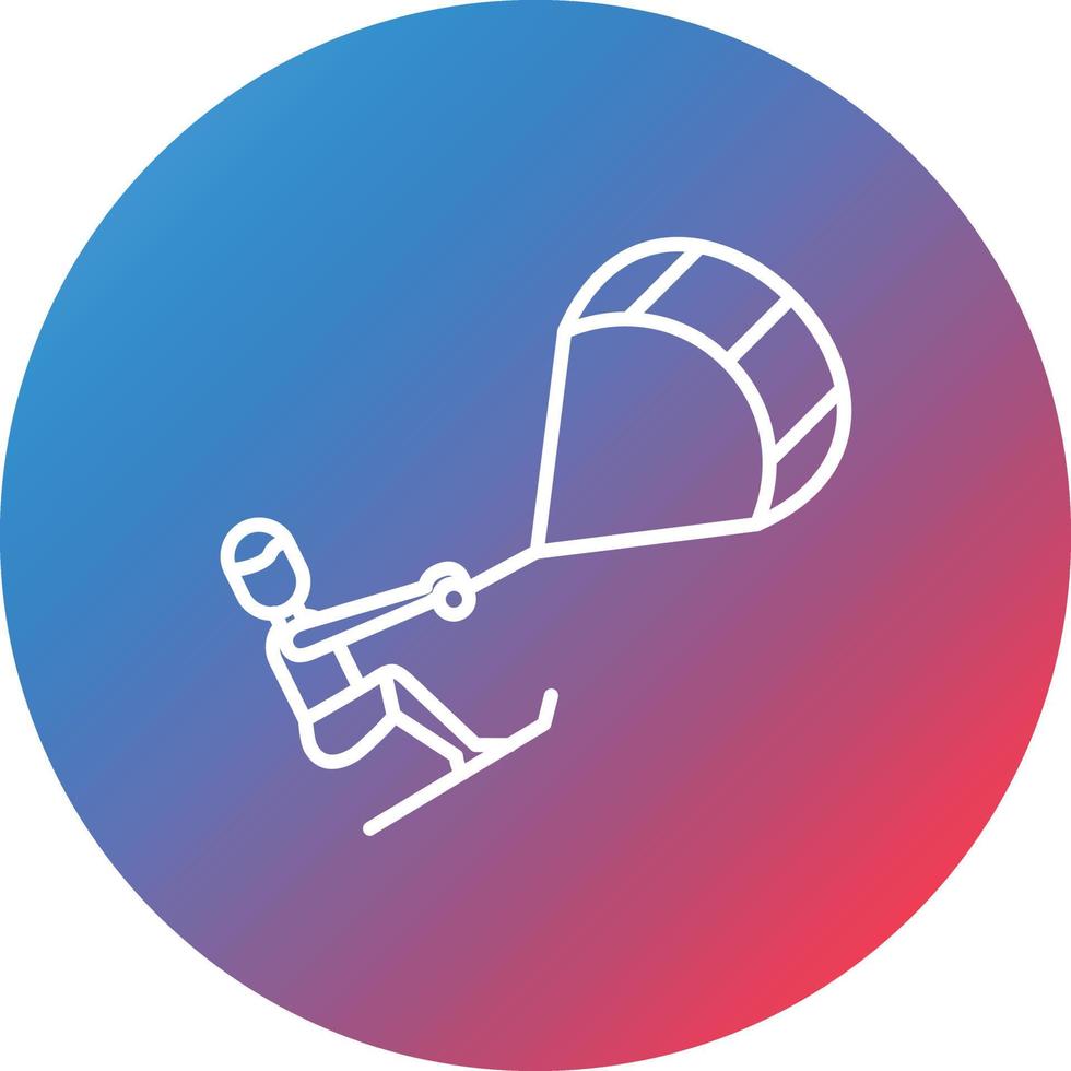 Kitesurfing Line Gradient Circle Background Icon vector