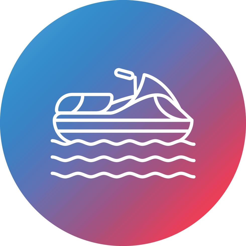 jet ski línea gradiente círculo fondo icono vector