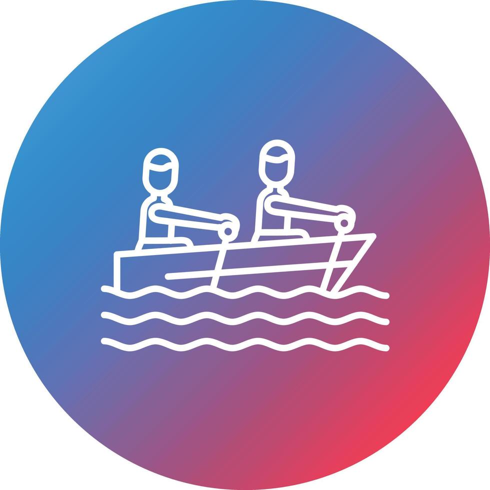 Rowing Line Gradient Circle Background Icon vector