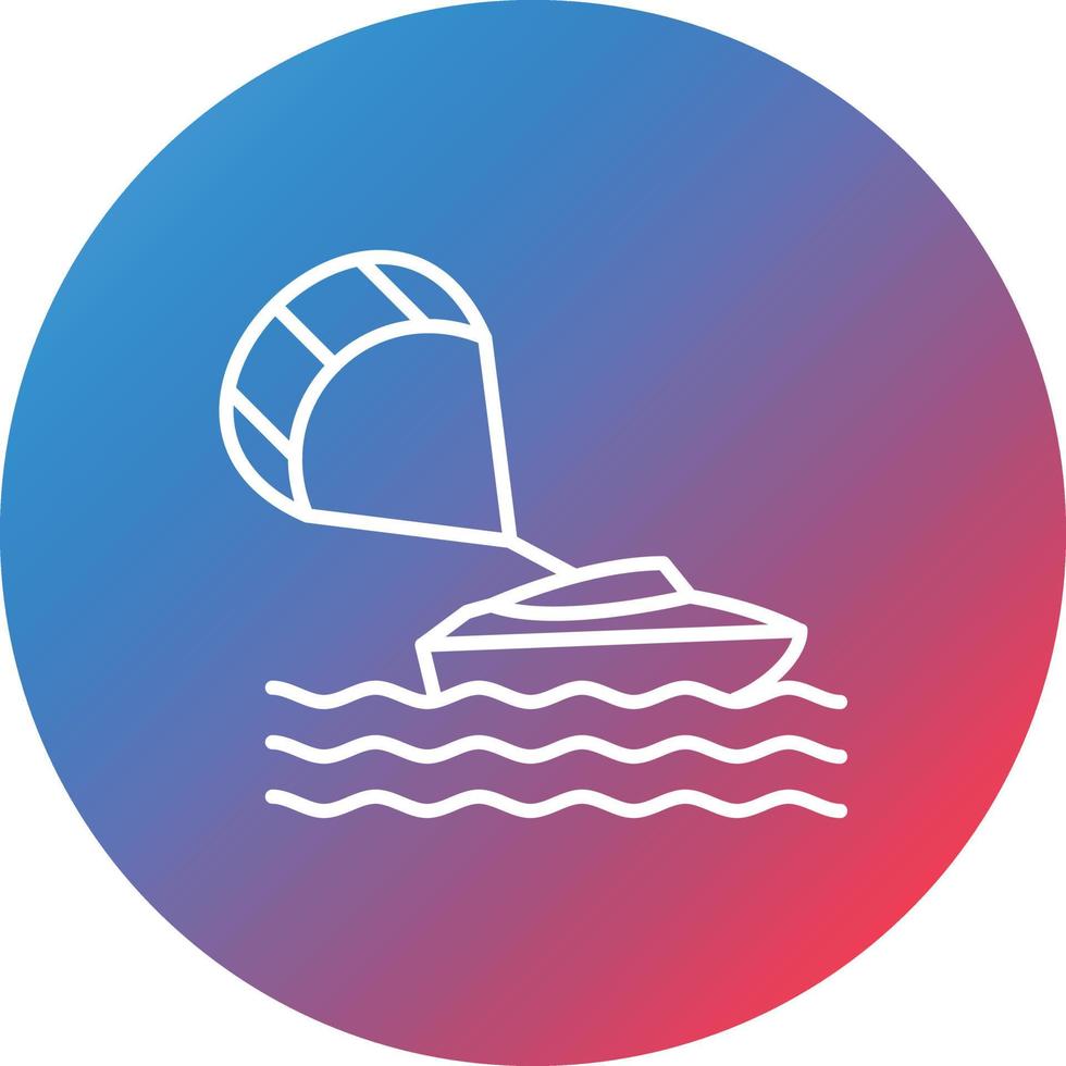 Parasailing Line Gradient Circle Background Icon vector
