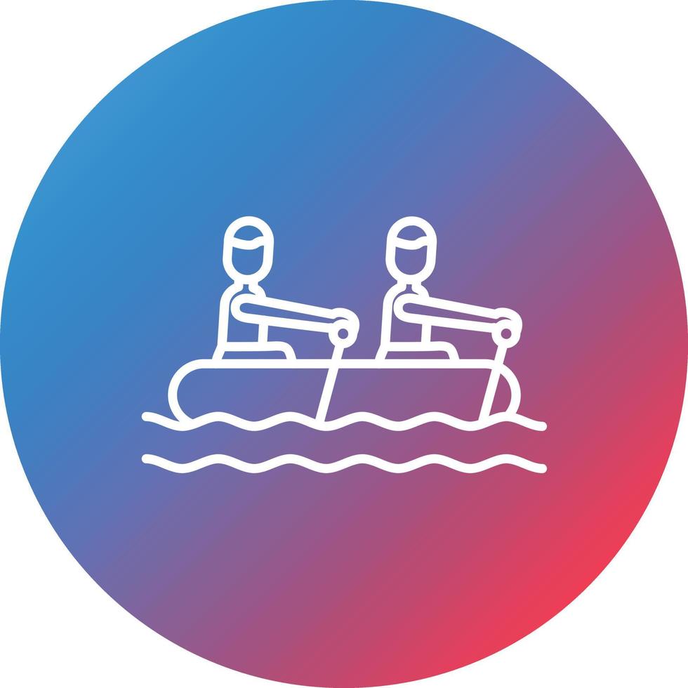 Rafting Line Gradient Circle Background Icon vector