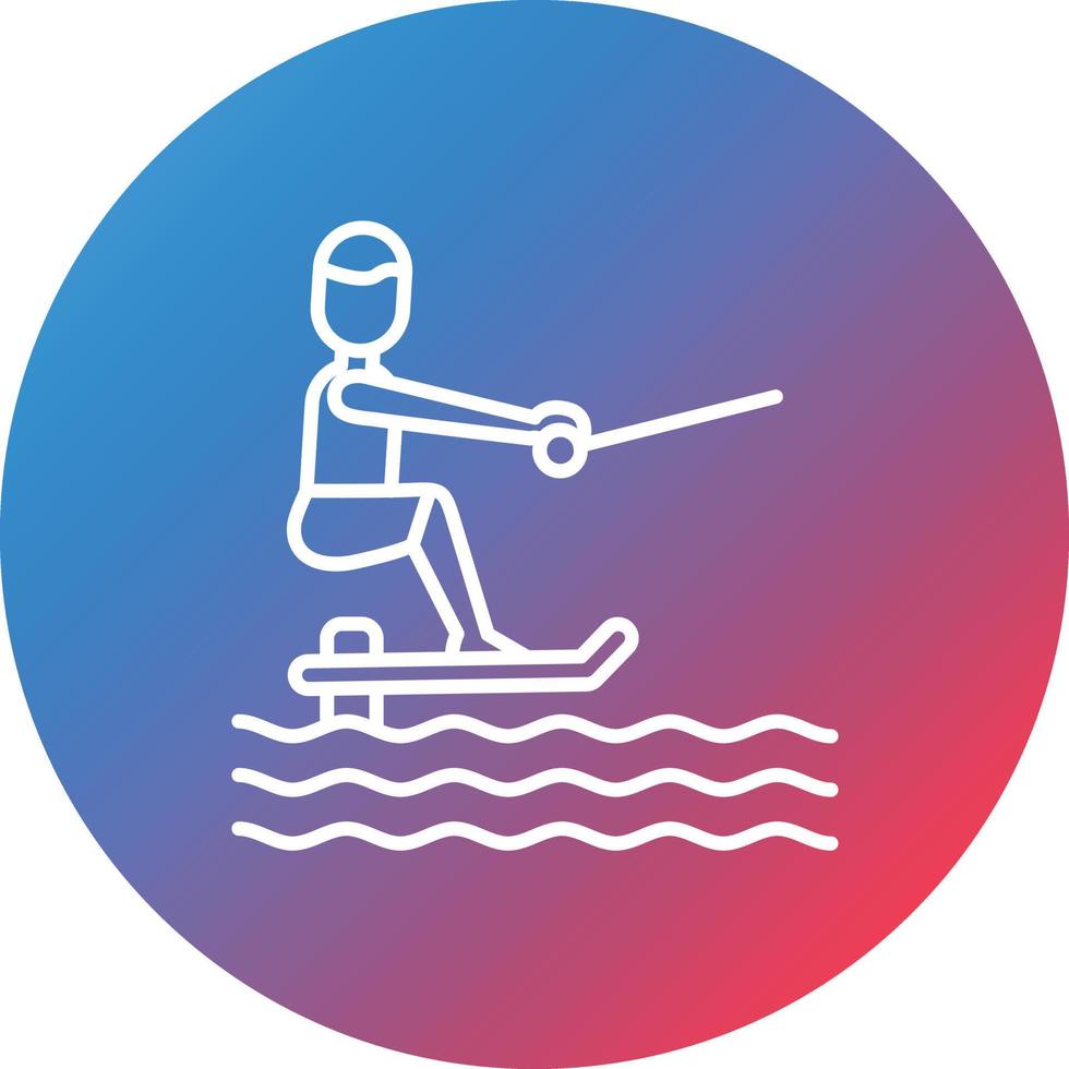 Sit Down Hydrofoiling Line Gradient Circle Background Icon vector