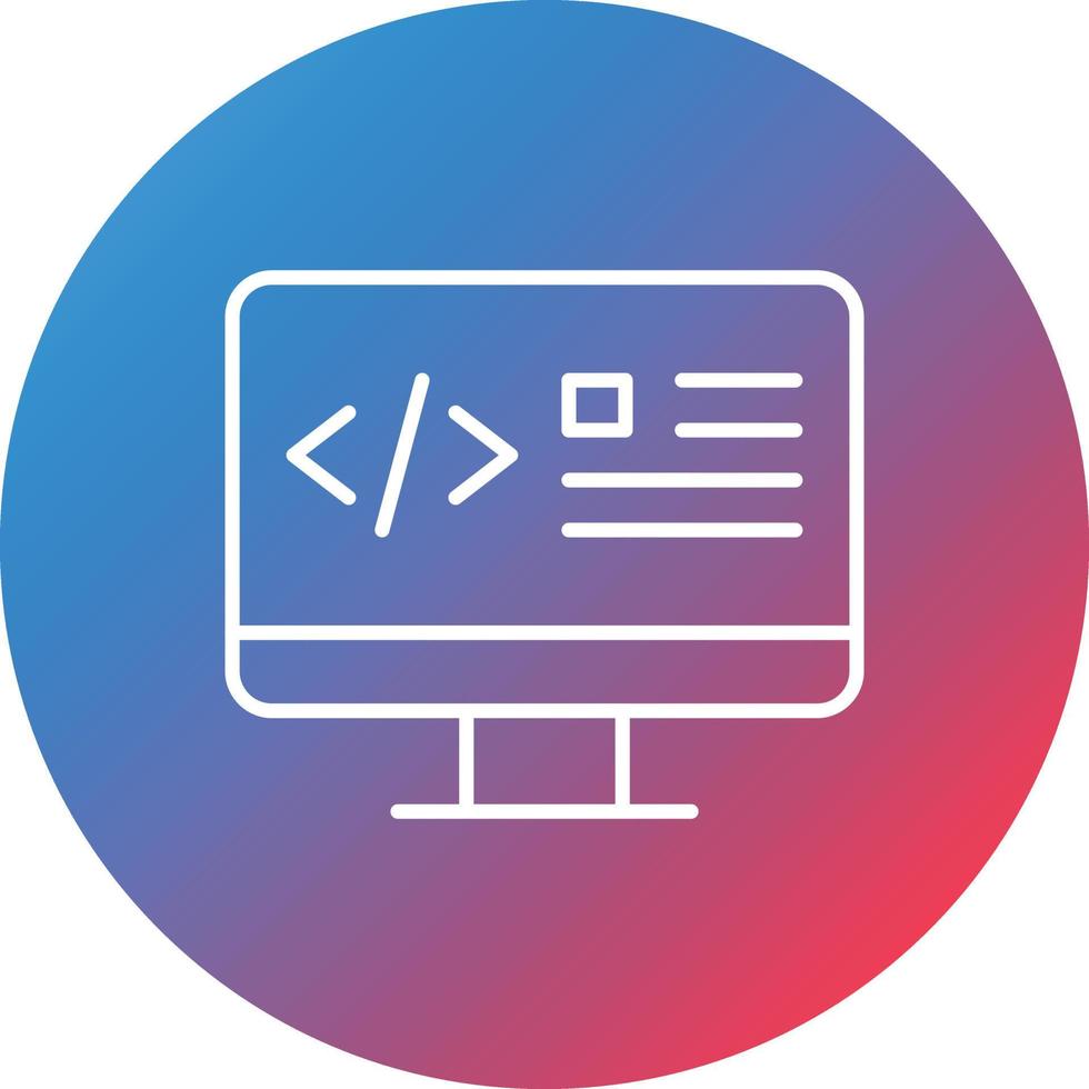 Web Coding Line Gradient Circle Background Icon vector