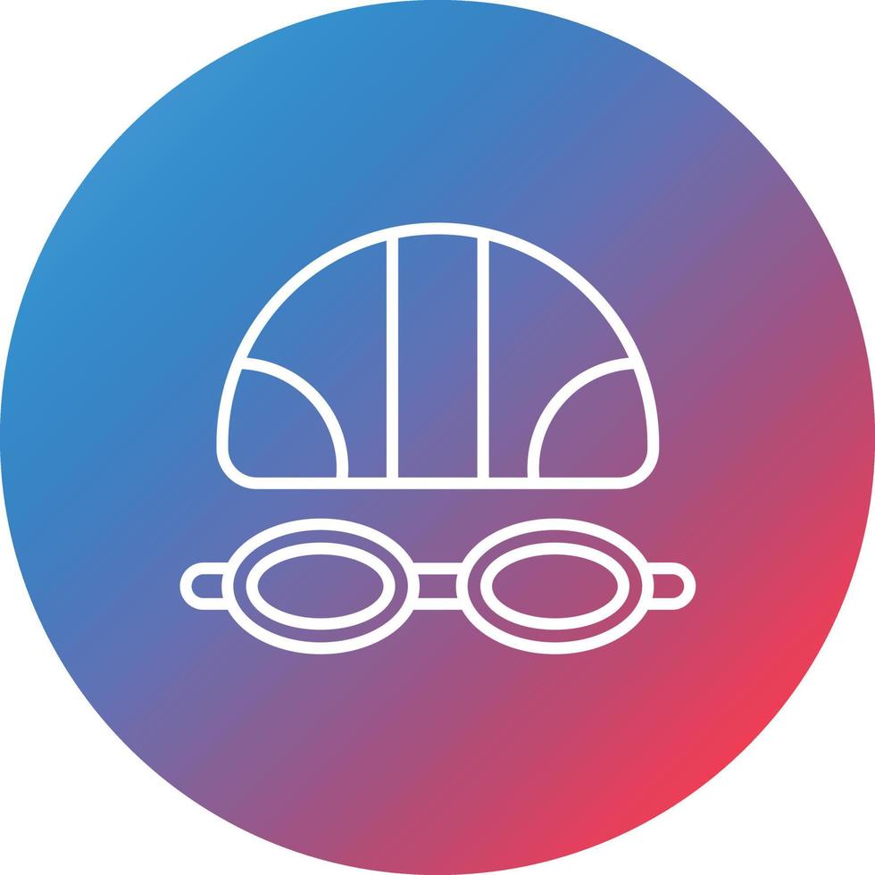 Swimming Cap Line Gradient Circle Background Icon vector