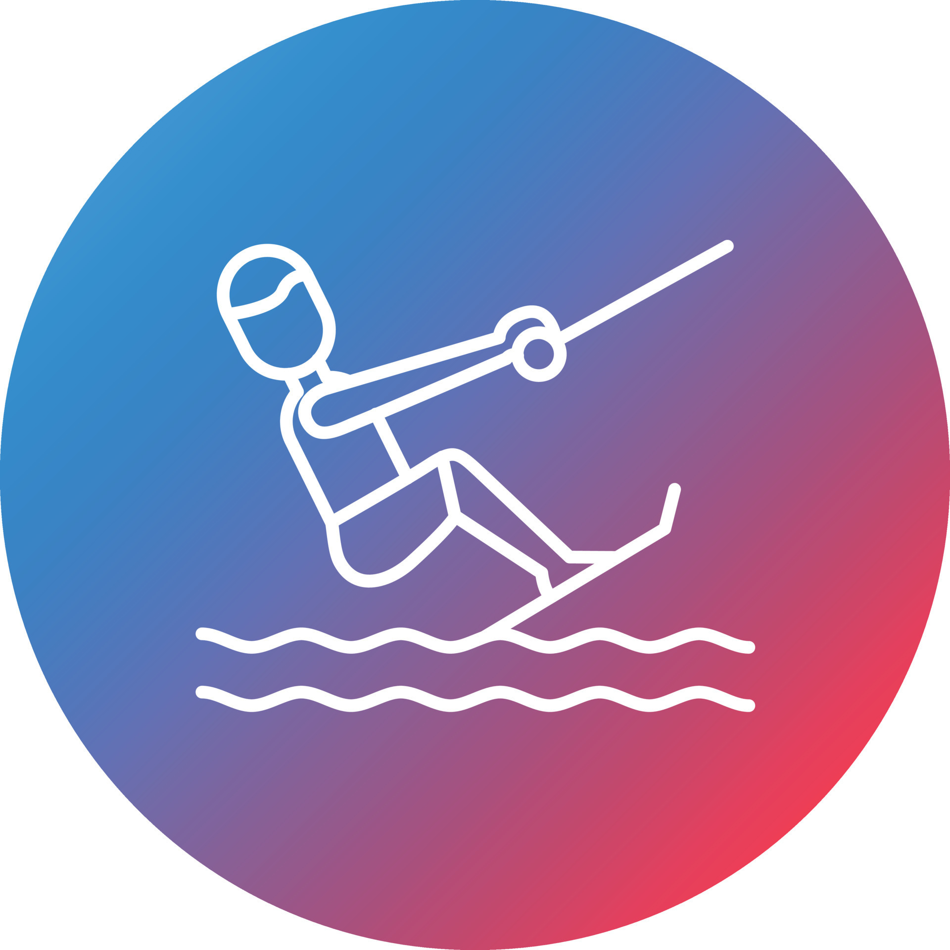 Wakeboarding Line Gradient Circle Background Icon 16829578 Vector Art