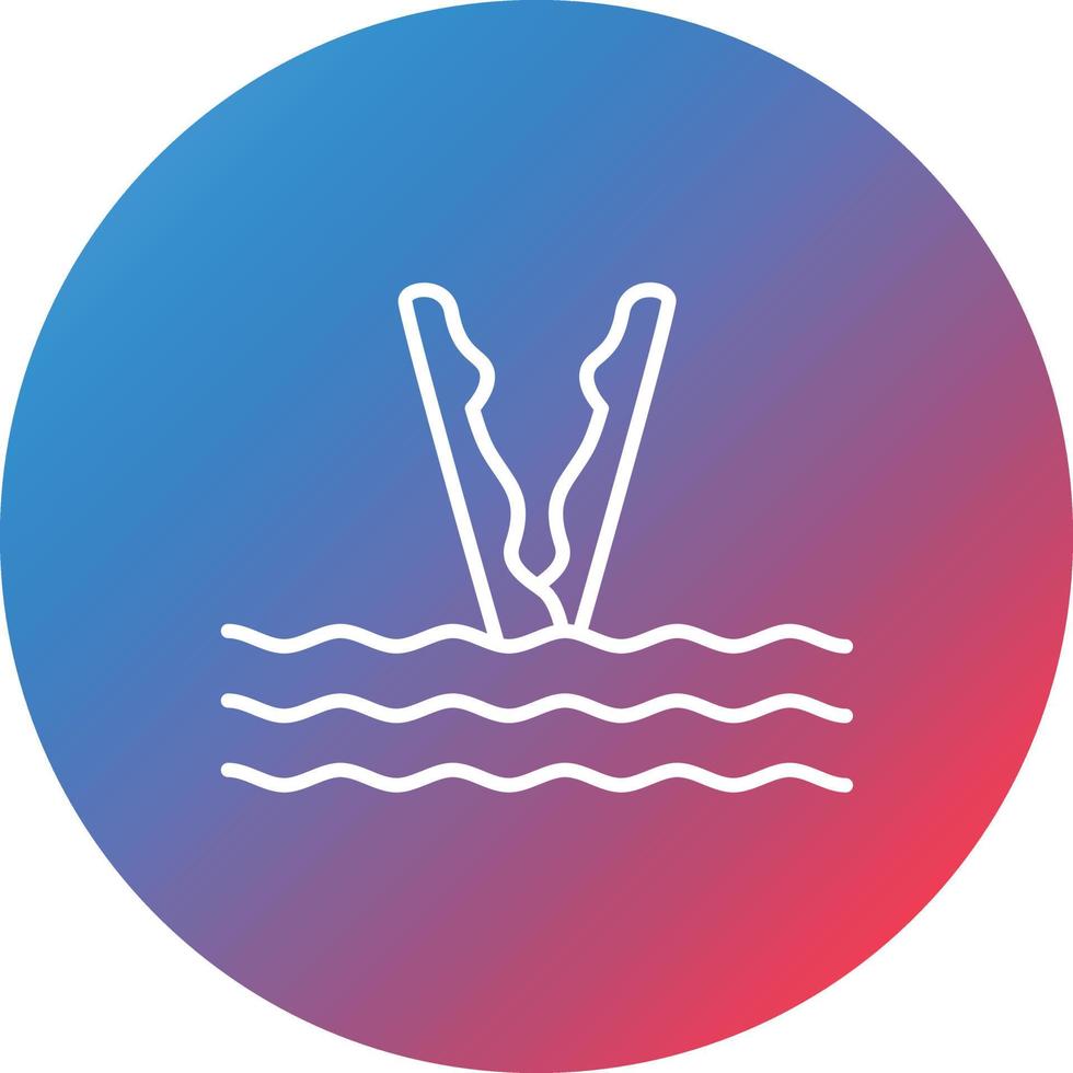 Synchronized Diving Line Gradient Circle Background Icon vector