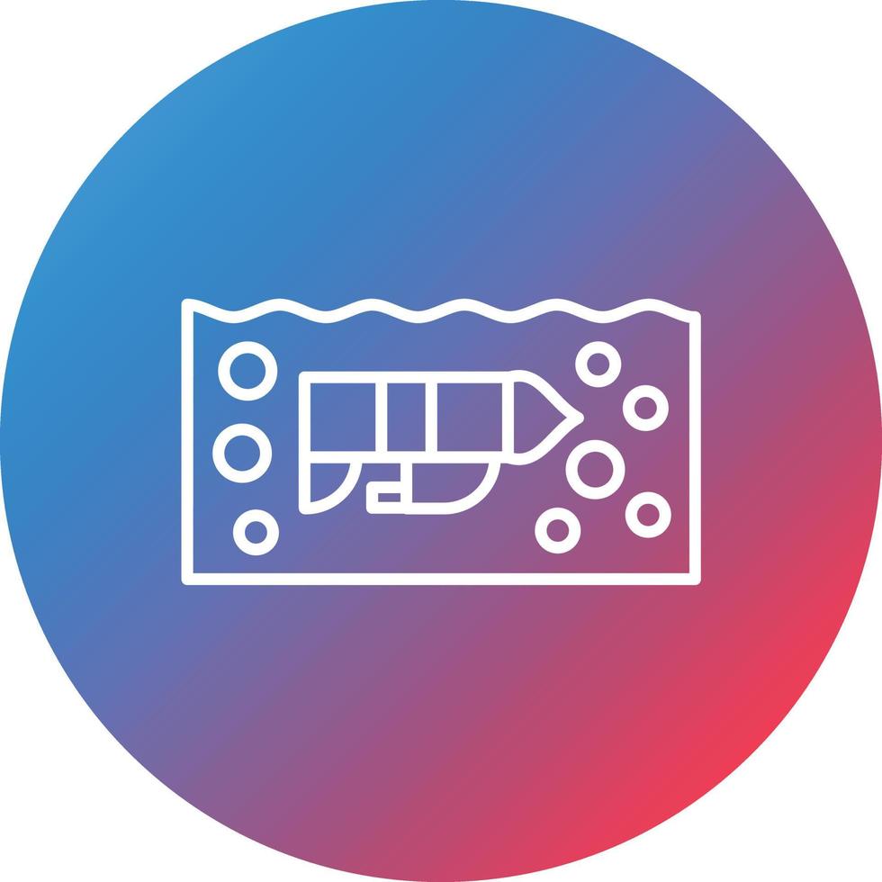 Underwater Orienteering Line Gradient Circle Background Icon vector
