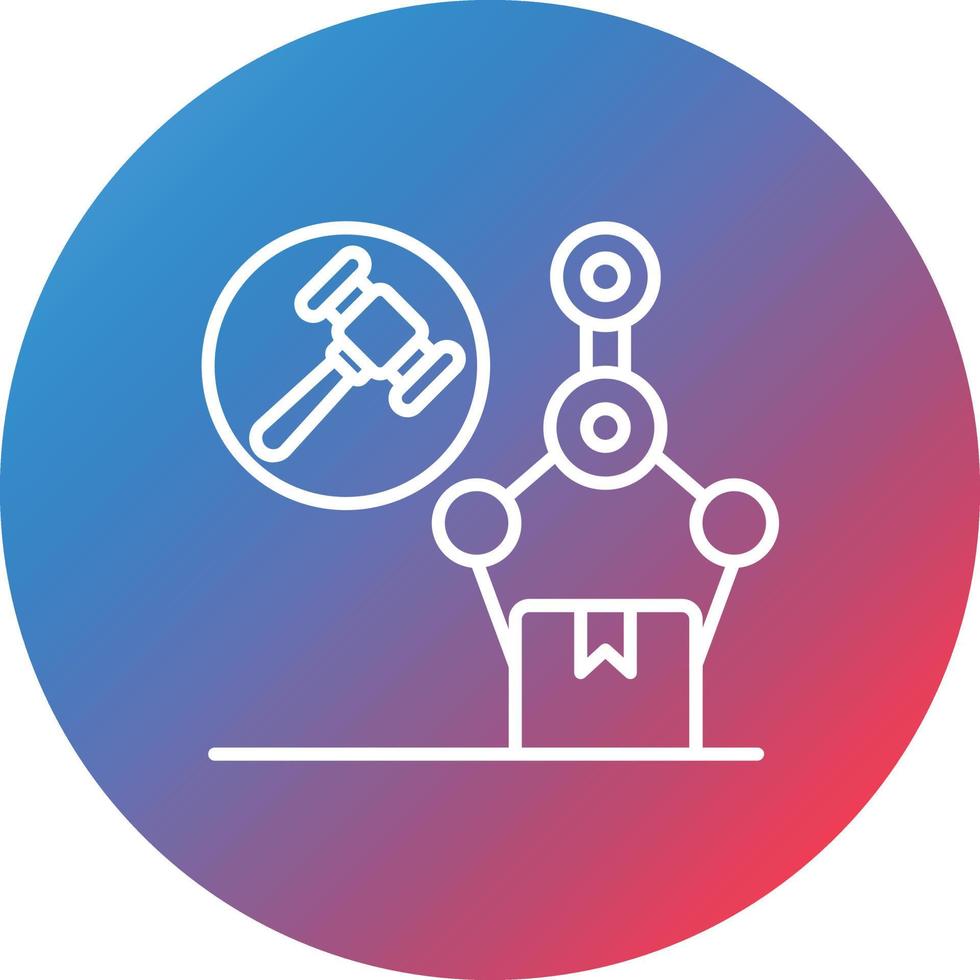 Machinery Auction Line Gradient Circle Background Icon vector