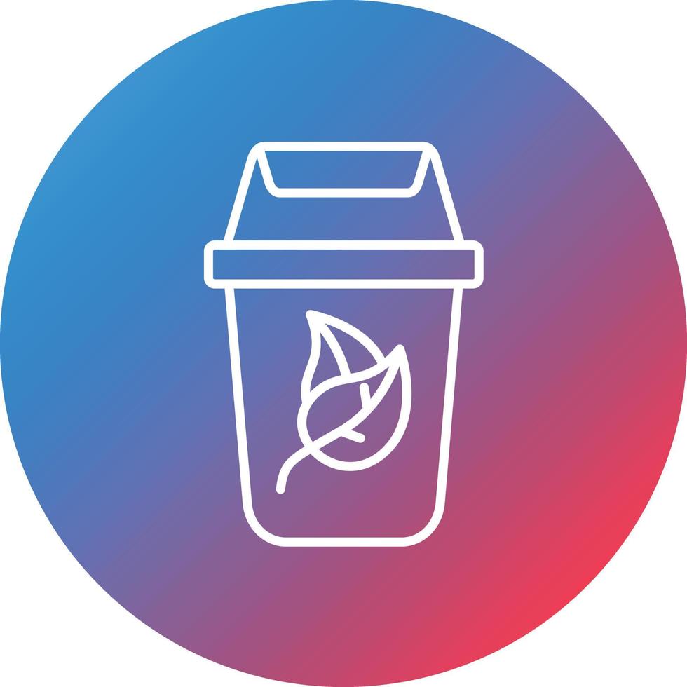 Compost Bin Line Gradient Circle Background Icon vector