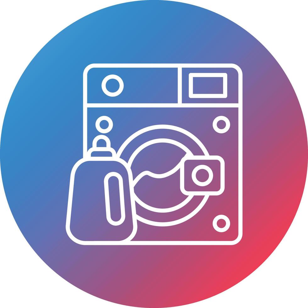 Natural Laundry Detergent Line Gradient Circle Background Icon vector