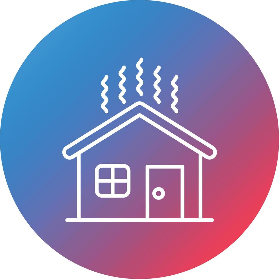Home Insulation Line Gradient Circle Background Icon vector