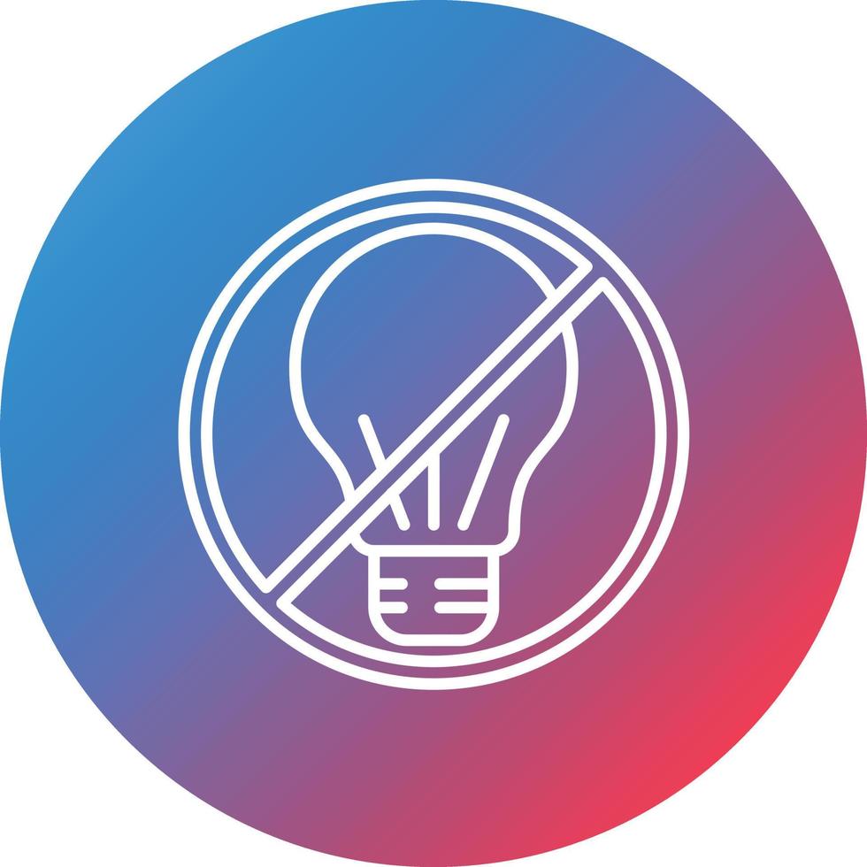 No Incandescent Light Bulb Line Gradient Circle Background Icon vector