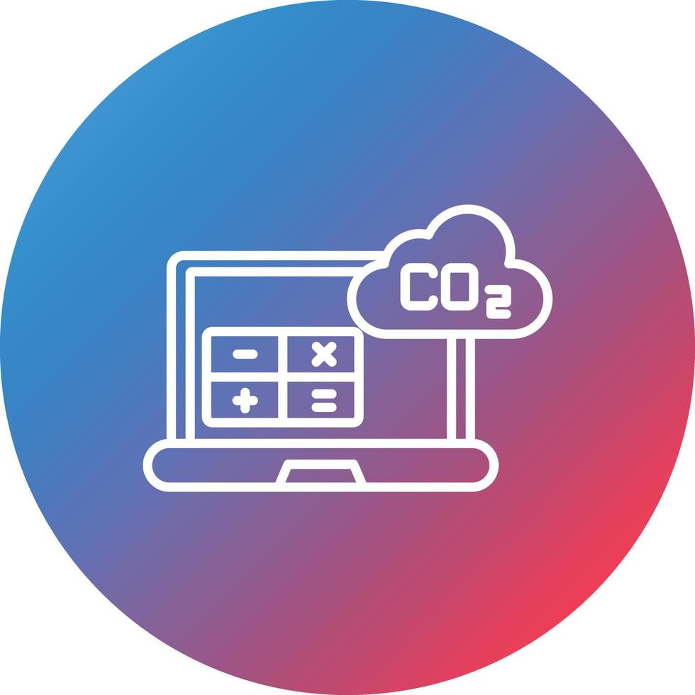 Carbon Footprint Calculator Line Gradient Circle Background Icon vector