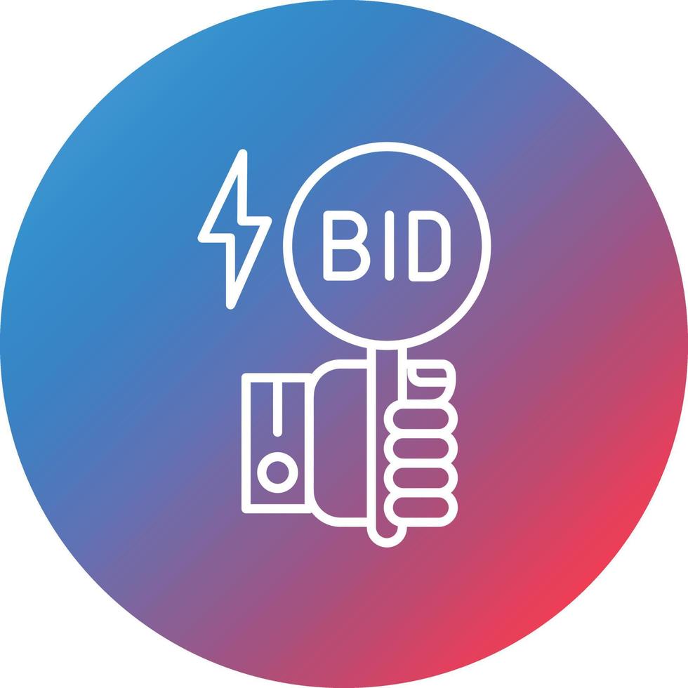 Quick Bid Line Gradient Circle Background Icon vector