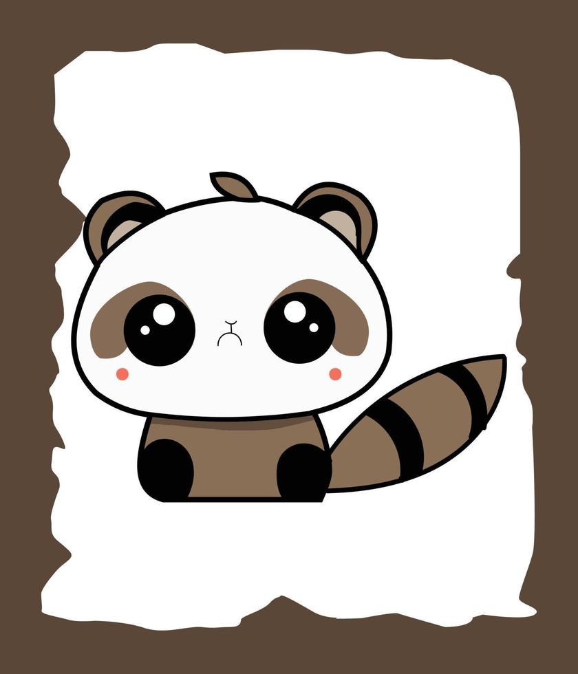 lindo chibi panda mascota vector art