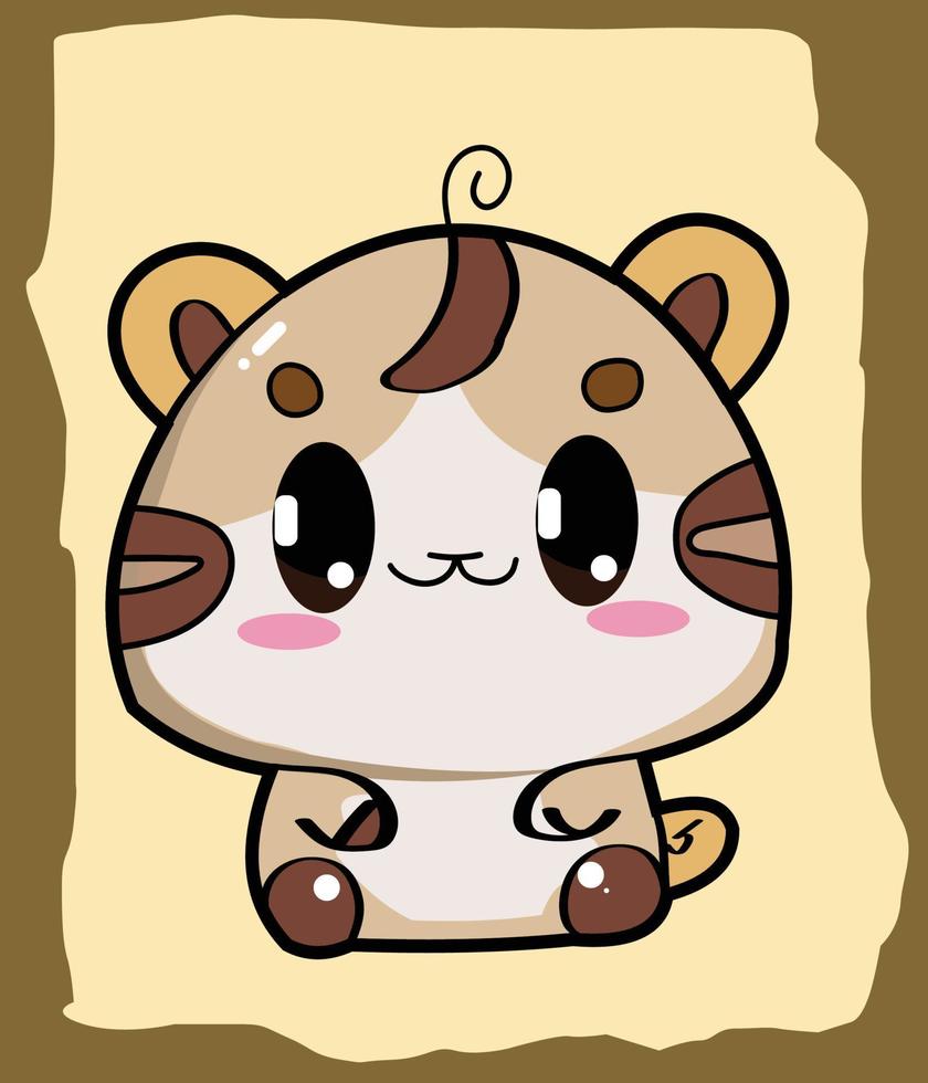 kawaii cute cat chibi mascot vector art