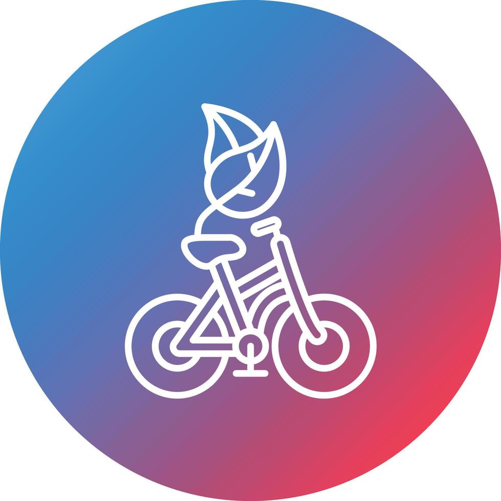 Riding Bicycle Line Gradient Circle Background Icon vector