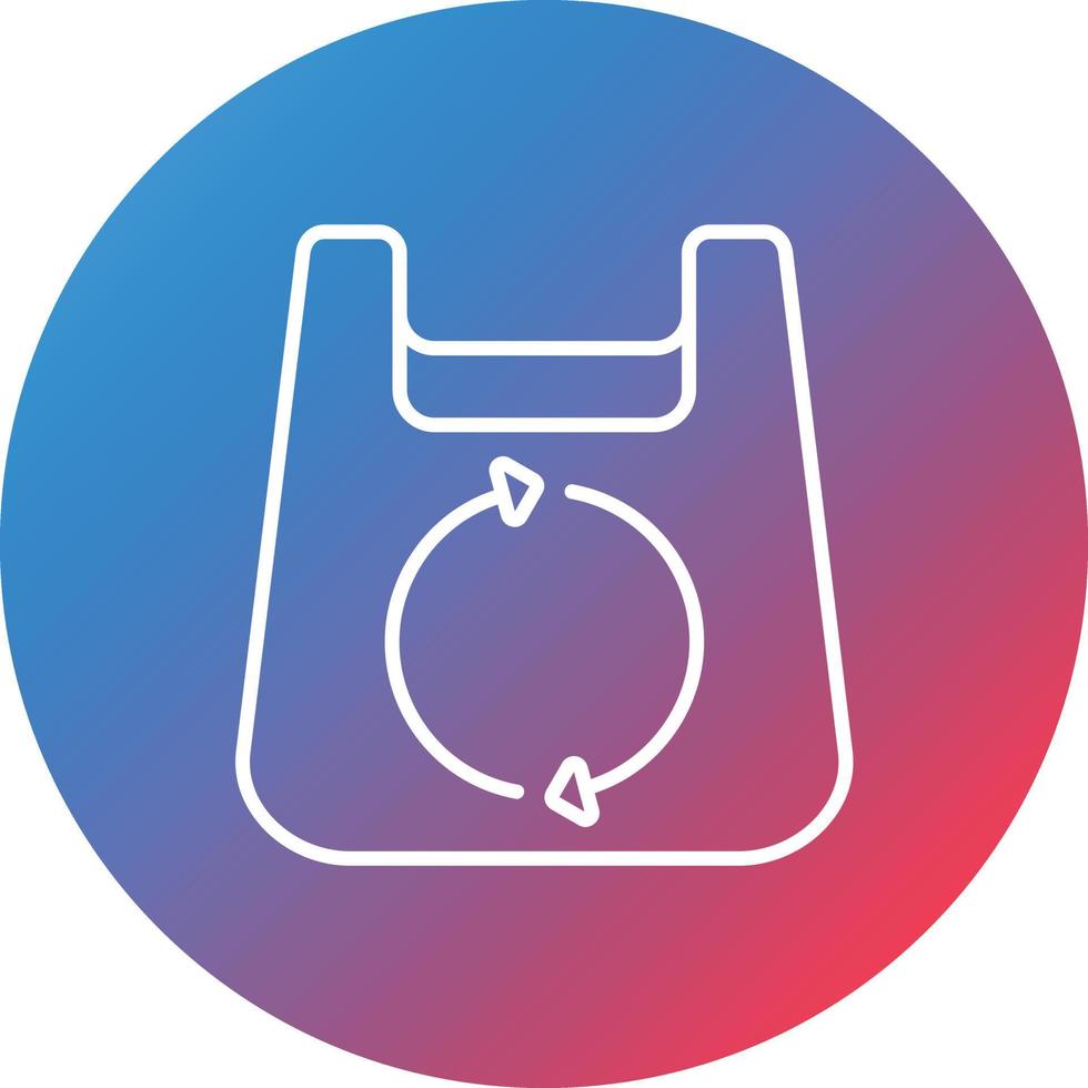 Reusable Grocery Bag Line Gradient Circle Background Icon vector