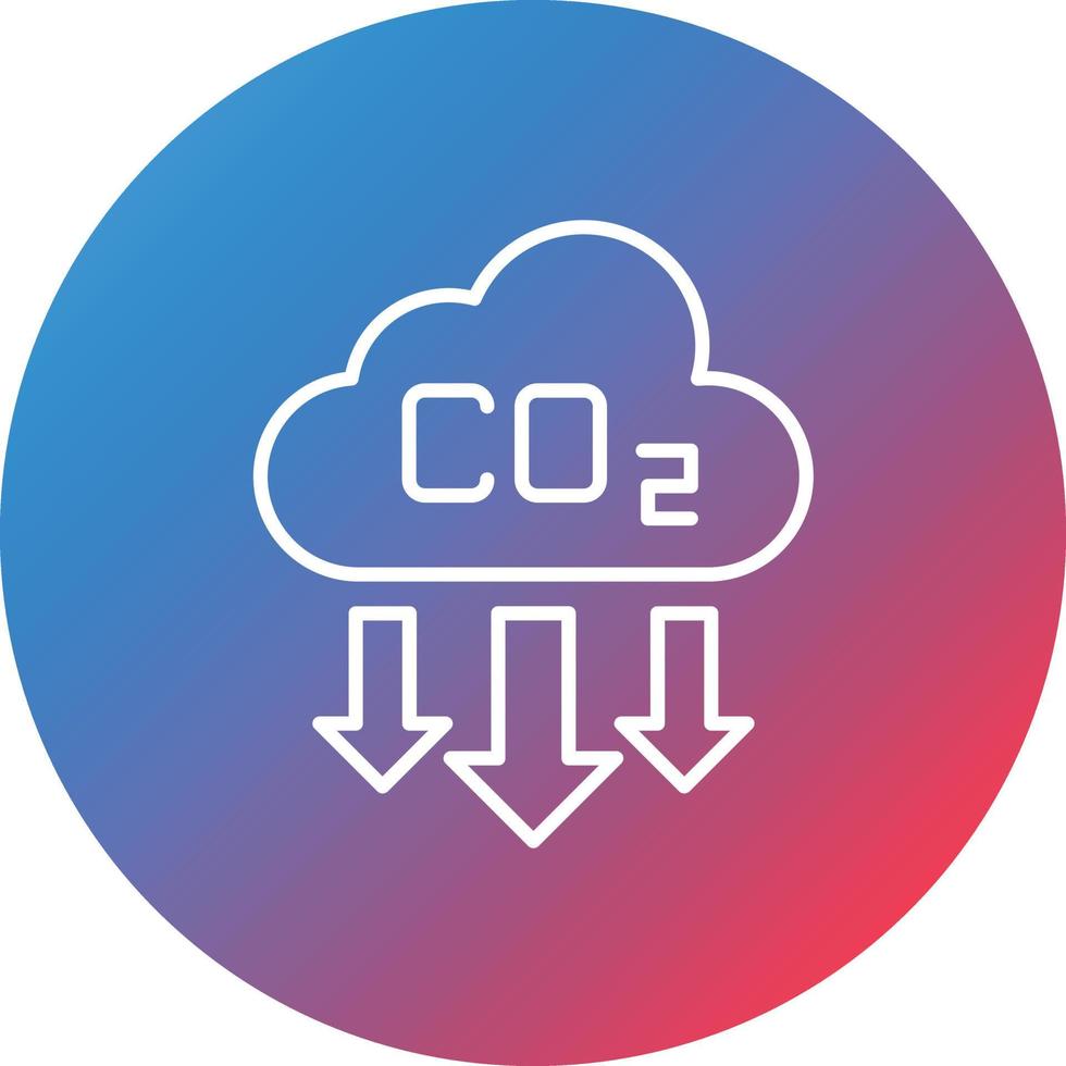 Reduce Co2 Emissions Line Gradient Circle Background Icon vector