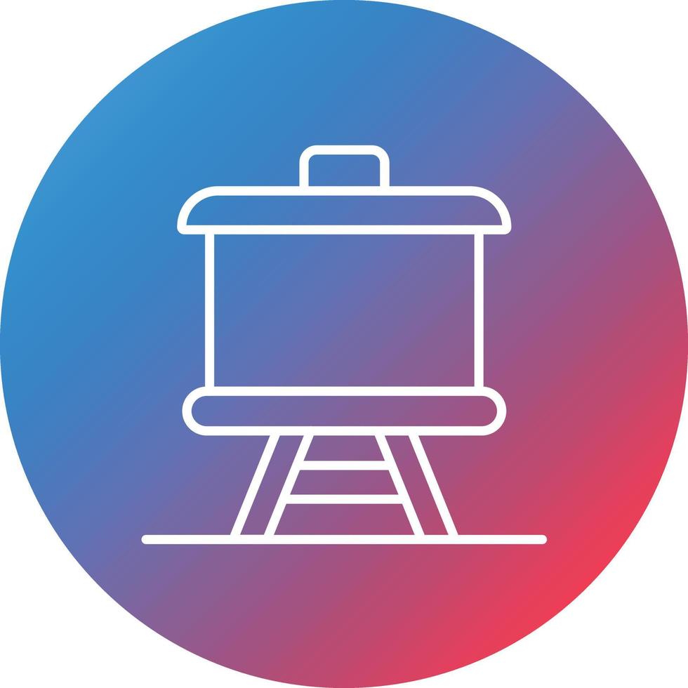 Whiteboard Line Gradient Circle Background Icon vector