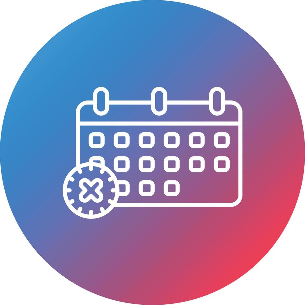 Deadline Line Gradient Circle Background Icon vector