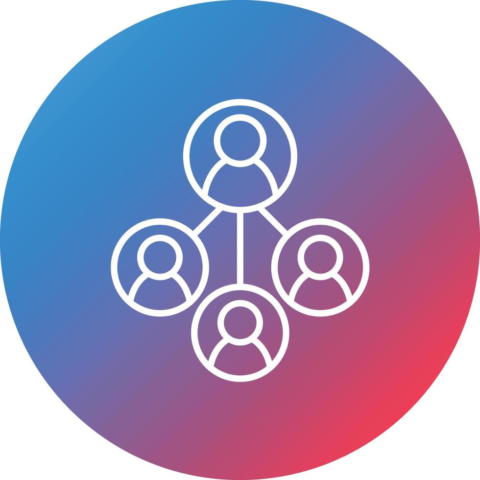 Delegation Of Work Line Gradient Circle Background Icon vector