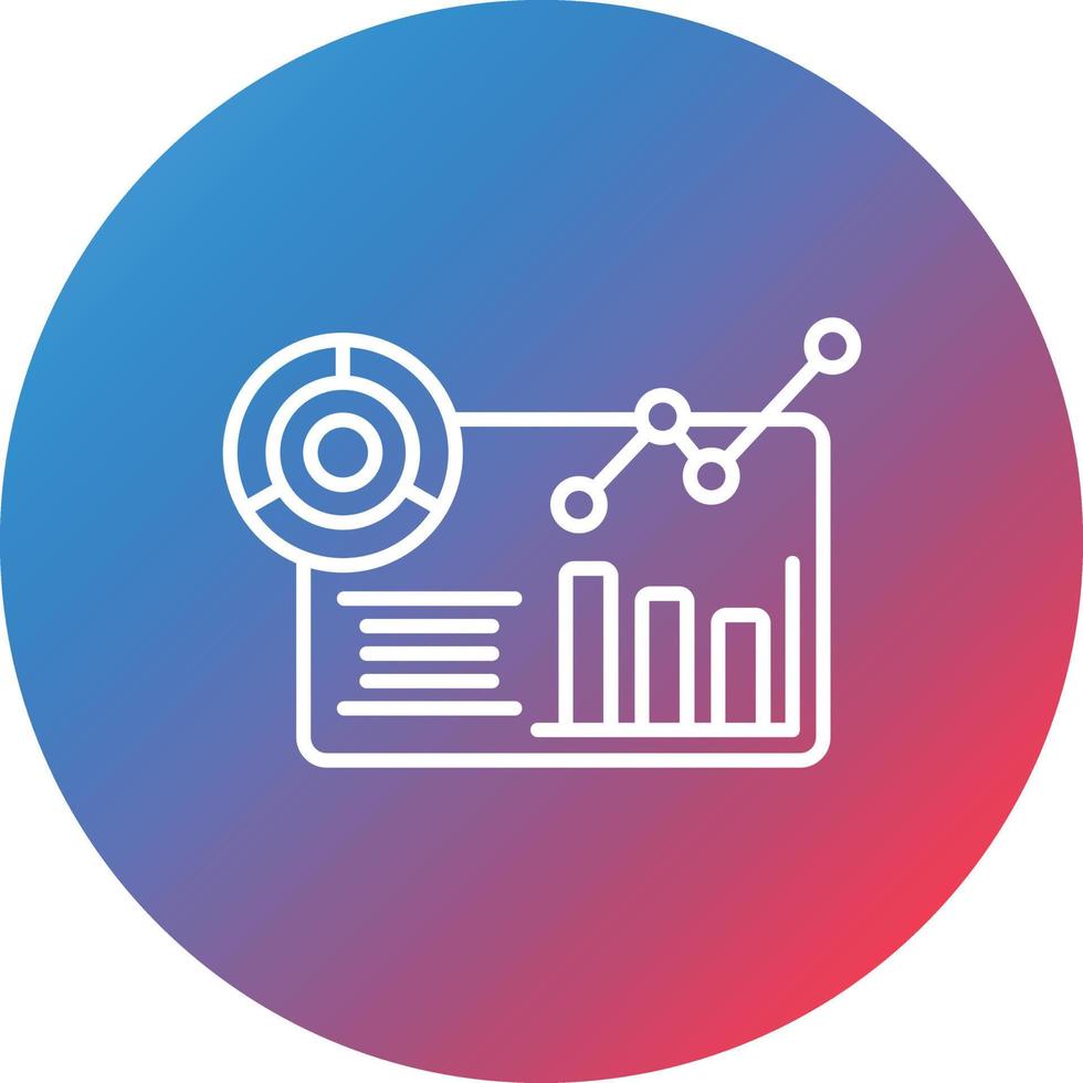 Dashboard Line Gradient Circle Background Icon vector