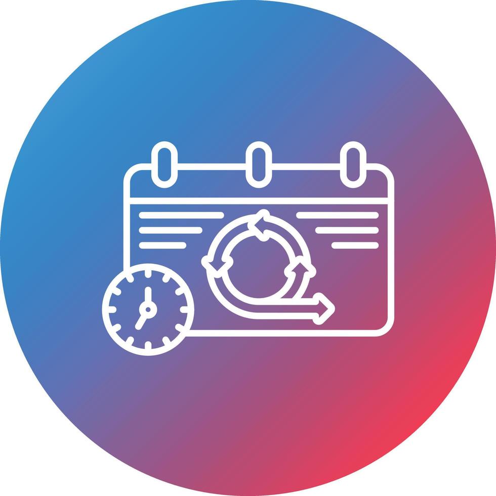 Daily Scrum Line Gradient Circle Background Icon vector