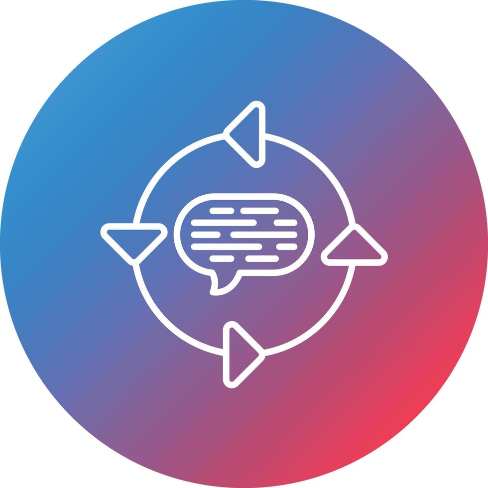 Feedback Loop Line Gradient Circle Background Icon vector