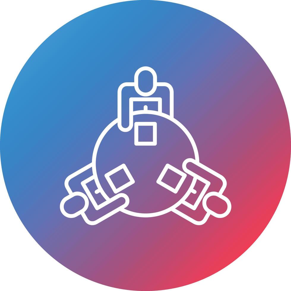 Meeting Line Gradient Circle Background Icon vector