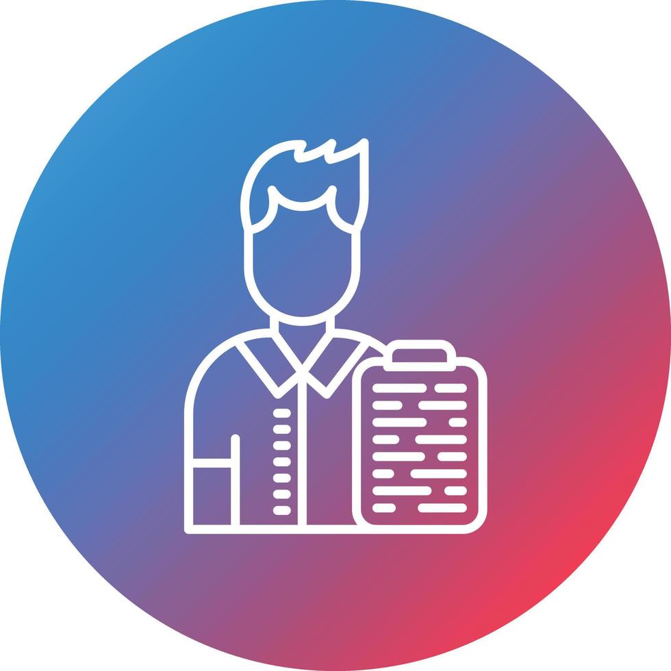 Project Manager Line Gradient Circle Background Icon vector