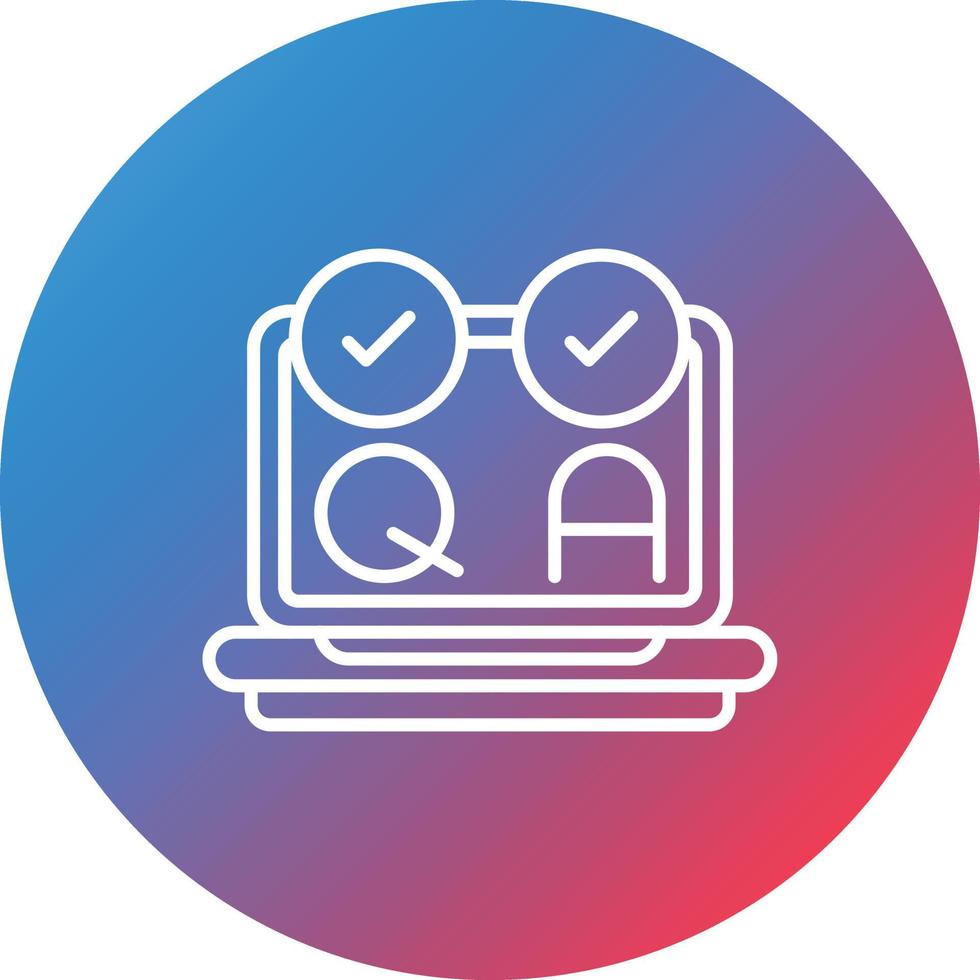 Qa Testing Line Gradient Circle Background Icon vector