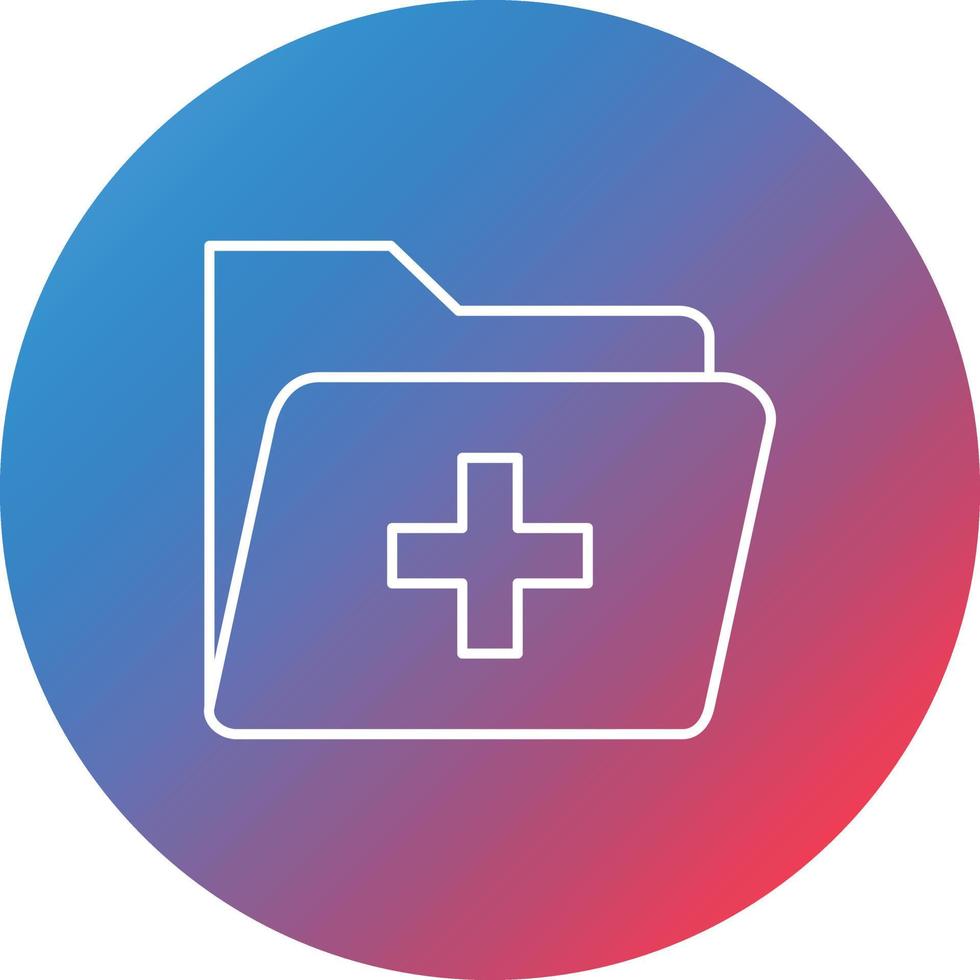 Medical Folder Line Gradient Circle Background Icon vector