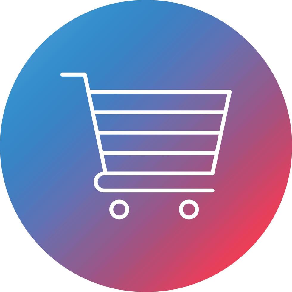 icono de fondo de círculo degradado de línea de carrito de compras vector