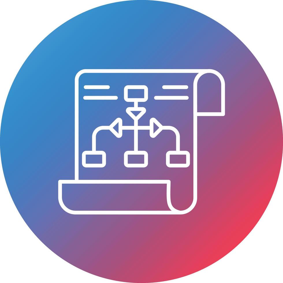 Plan Line Gradient Circle Background Icon vector