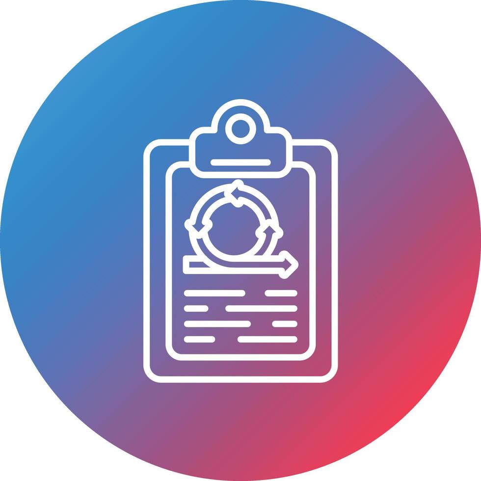 Sprint Backlog Line Gradient Circle Background Icon vector