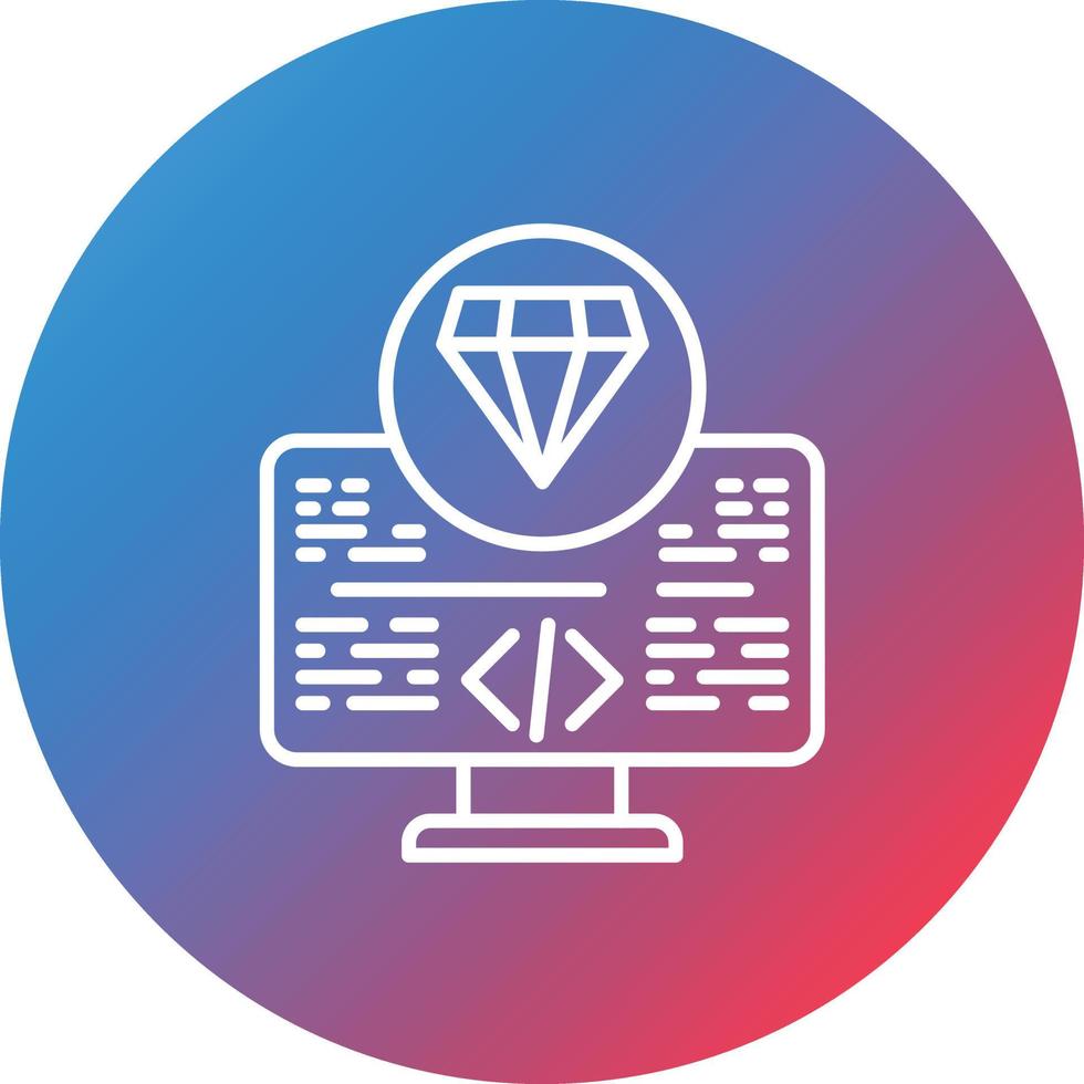 icono de fondo de círculo de degradado de línea de software valioso vector